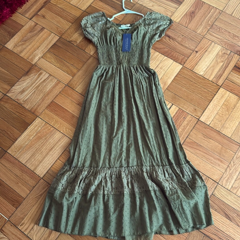 Anna-Kaci California Olive Green Dress NWT